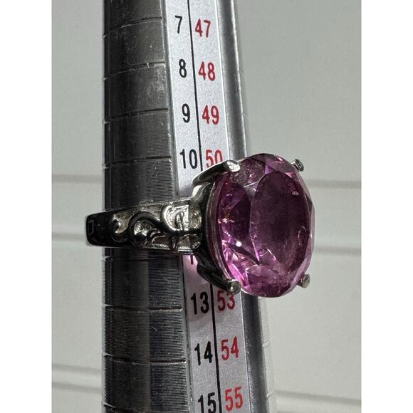 Sterling Silver Orchid Quartz Ring Size 6 - Picture 1 of 5